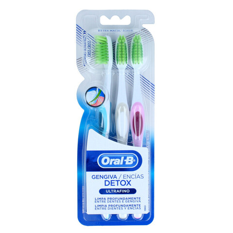 Oral-B Encías Detox Cepillo Dental Ultrafino Extra Suave - Estuche de 3  unidades